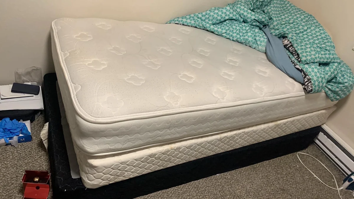 Mattress and box spring documented for furniture pickup
